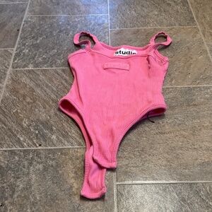 Studio Pink Ribbed Bodysuit
